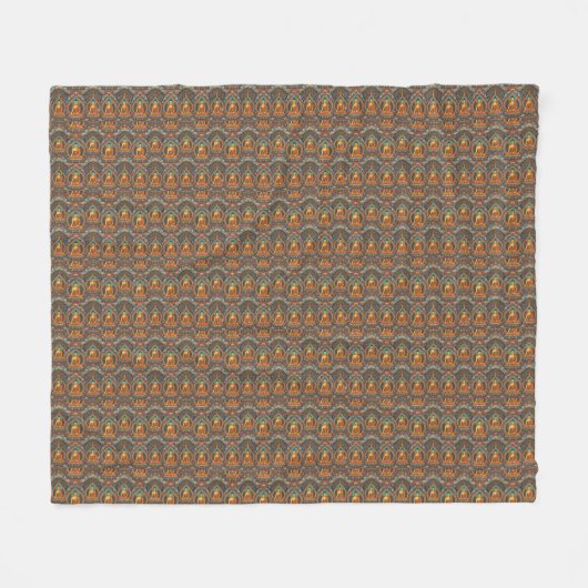 Boeddha Patroon Fleece Deken (Voorkant (Horizontaal))