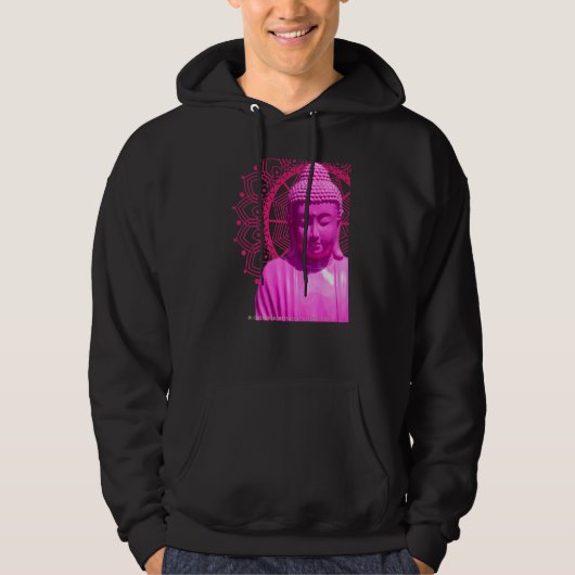Boeddha Pink Mandala Metta Mindful Loating Kindnes Hoodie (Voorkant)