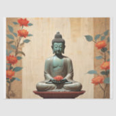 Boeddha & Pioenrozen Decoupage Tissuepapier (Voorkant)