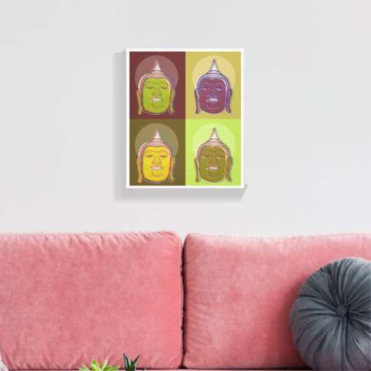 Boeddha Pop Art Retro Modern stijlvol omgepakt Can Canvas Afdruk (Insitu (Woonkamer))