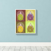 Boeddha Pop Art Retro Modern stijlvol omgepakt Can Canvas Afdruk (Insitu (Houten vloer))