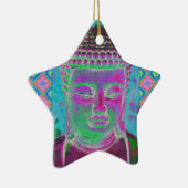 Boeddha-Pop in Magenta en Turquoise Keramisch Ornament (Rechts)