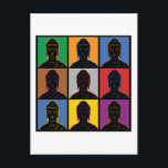 Boeddha Pop Kunst Briefkaart<br><div class="desc">Zeer kleurrijke Boeddha figuren op een achtergrond van vierkante pop art kleuren! Cool Boeddha cadeaus!</div>