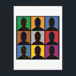 Boeddha Pop Kunst Briefkaart<br><div class="desc">Zeer kleurrijke Boeddha figuren op een achtergrond van vierkante pop art kleuren! Cool Boeddha cadeaus!</div>