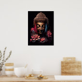 Boeddha Portrait met Lotus | Art Poster (Keuken)