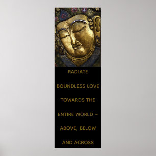 Boeddha Portrait Quote Radiate Love of Jouw tekst Poster