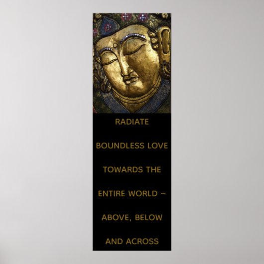 Boeddha Portrait Quote Radiate Love of Jouw tekst Poster (Voorkant)