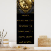Boeddha Portrait Quote Radiate Love of Jouw tekst Poster (Keuken)