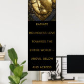 Boeddha Portrait Quote Radiate Love of Jouw tekst Poster (Thuiskantoor)