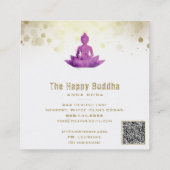 *~* Boeddha QR Botanische Floral AP33 Lotus Vierkante Visitekaartje (Achterkant)