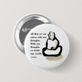 Boeddha Quote: Alles wat we zijn Ronde Button 5,7 Cm (Voorkant /achterkant)