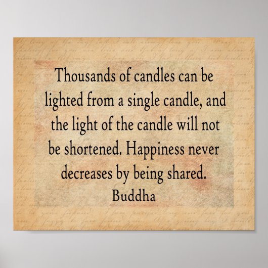 Boeddha Quote - Duizenden kaarsenafdrukken Poster (Voorkant)