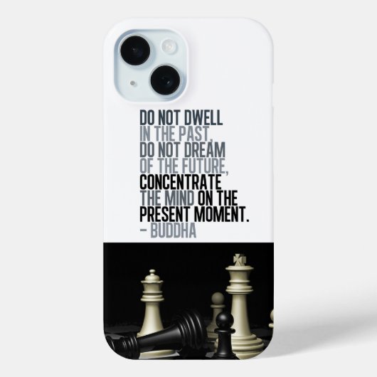 Boeddha Quote en Chess Game Black White Case-Mate iPhone Case (Achterkant)