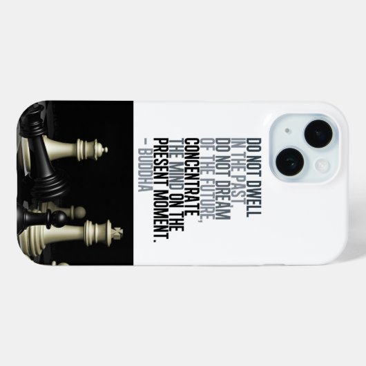 Boeddha Quote en Chess Game Black White Case-Mate iPhone Case (Achterkant (horizontaal))