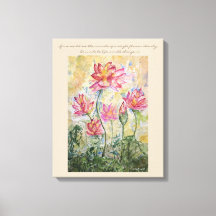 Boeddha Quote Lotus Waterverf Canvas Wandkunst