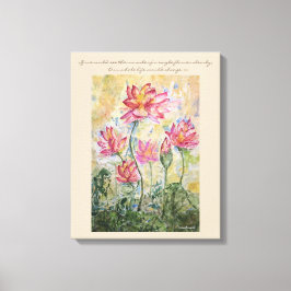 Boeddha Quote Lotus Waterverf Canvas Wandkunst Afdruk