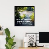 Boeddha Quote Mysterious Misty Wooden Path Bridge Poster (Thuiskantoor)