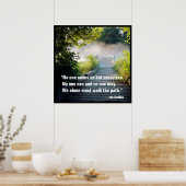 Boeddha Quote Mysterious Misty Wooden Path Bridge Poster (Keuken)