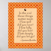 Boeddha Quote over liefde en briefing gaan Poster (Voorkant)