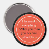 Boeddha Quote Zwart Sinaasappel Inspirerend Magneet (Voorkant / Achterkant)