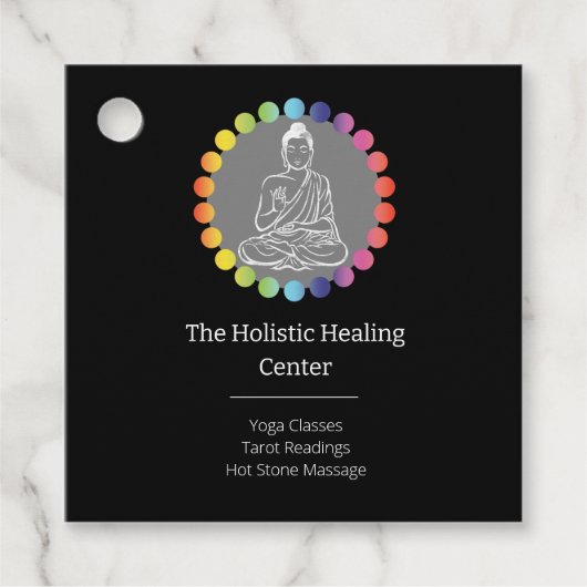 Boeddha Rainbow Chakra's Spiritueel Metafysisch Yo Bedankjes Labels (Voorkant)