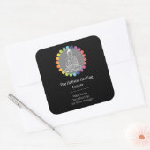 Boeddha Rainbow Chakra's Spiritueel Metafysisch Yo Vierkante Sticker (Envelop)