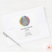 Boeddha Rainbow Chakra's Spiritueel Metafysisch Yo Vierkante Sticker (Envelop)