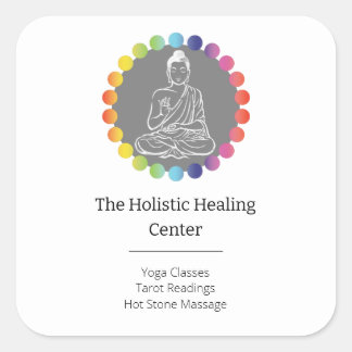 Boeddha Rainbow Chakra's Spiritueel Metafysisch Yo Vierkante Sticker