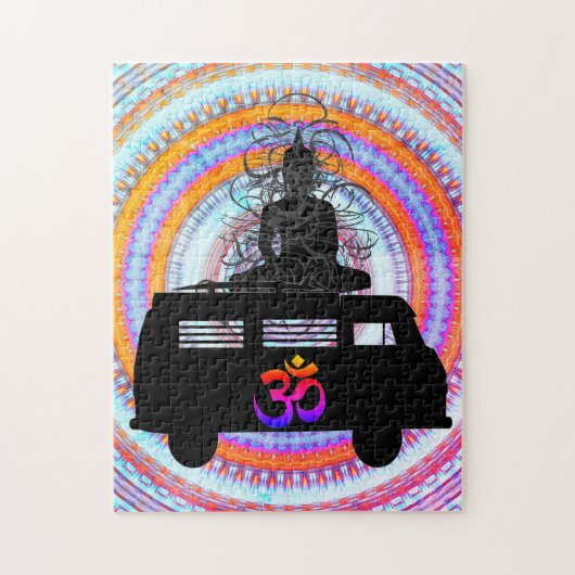 Boeddha Retro Hippie Om Symbool Mandala Legpuzzel (Verticaal)