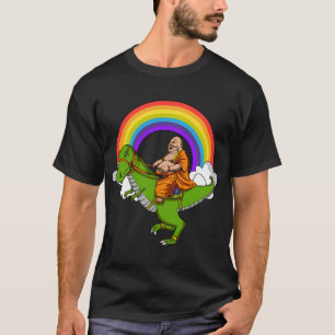 Boeddha rijdt op T-Rex dinosaurus T-shirt