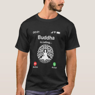Boeddha Roept Mediteer Yoga Bodhi Boom Indisch T-shirt