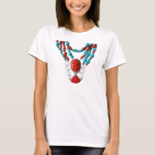 Boeddha rood koraal turquoise vrouwen Ketting T-sh T-shirt (Voorkant)