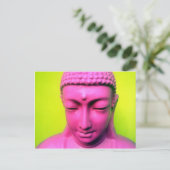 boeddha roze briefkaart (Staand voorkant)