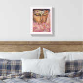 Boeddha Roze Lotus Waterverf Canvas Print (Insitu (Slaapkamer))