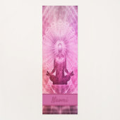 Boeddha roze paarse meditatie monogram yogamat (Voorkant)