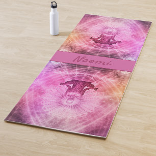 Boeddha roze paarse meditatie naam yogamat