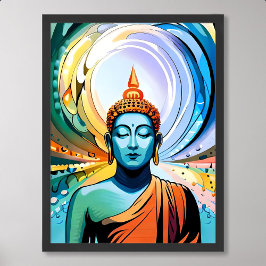 Boeddha schilderkunst voor meditatie en innerlijke poster