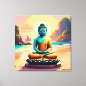 Boeddha - Serene Kusten van Verlichting  Canvas Afdruk (Voorkant)