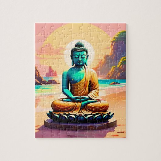 Boeddha - Serene Kusten van Verlichting Legpuzzel (Verticaal)