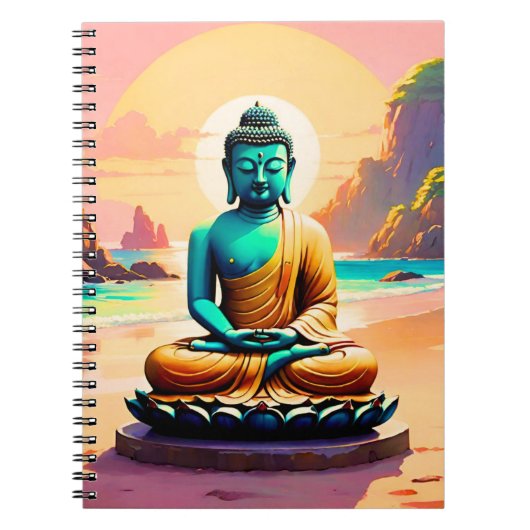 Boeddha - Serene Kusten van Verlichting Notitieboek (Voorkant)
