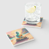 Boeddha - Serene oevers van verlichting Stenen Onderzetter (Zijkant)