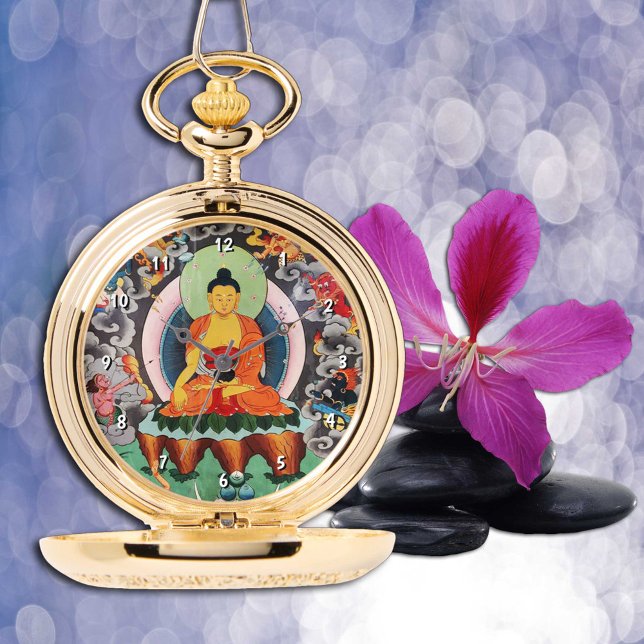 Boeddha Shakyamuni, meditatie, Tibetaans boeddhism Horloge (Creator heeft geüpload)