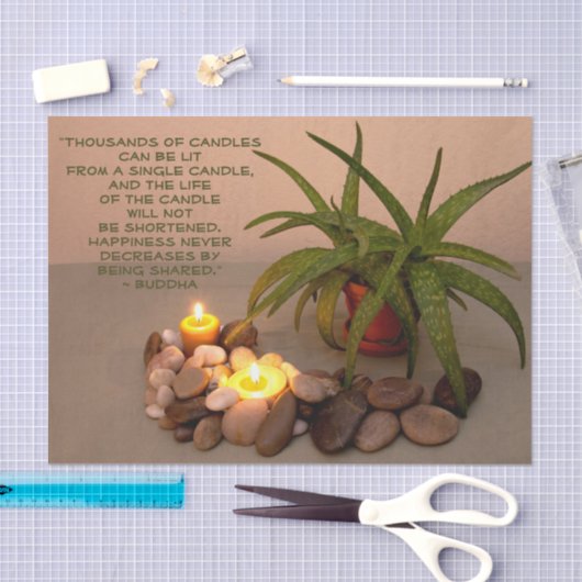 Boeddha Sjabloon citaat stille levensfotografie Tissuepapier (Craft)