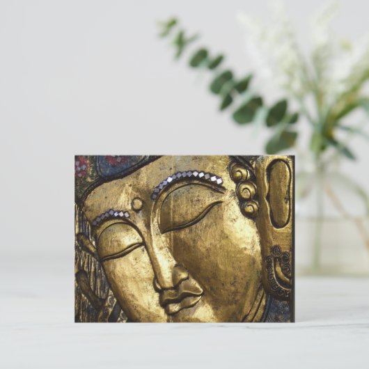 Boeddha Slaapende gebeden ogen gesloten Briefkaart (Staand voorkant)