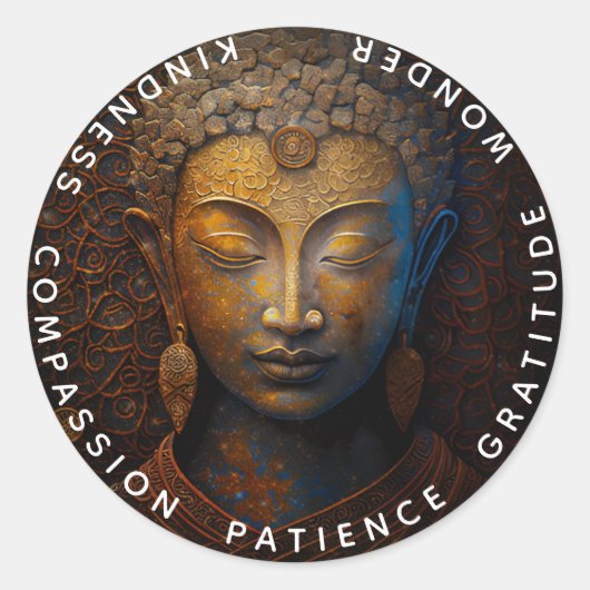 Boeddha, Spirituele Meditatie Ronde Sticker (Voorkant)