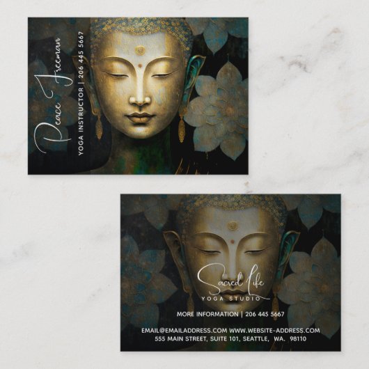 Boeddha, Spirituele Meditatie Visitekaartje (Voorkant / Achterkant)