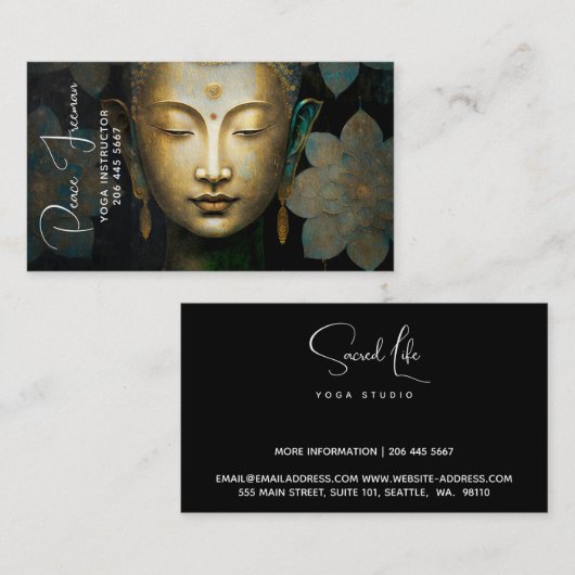 Boeddha, Spirituele Meditatie Visitekaartje (Voorkant / Achterkant)