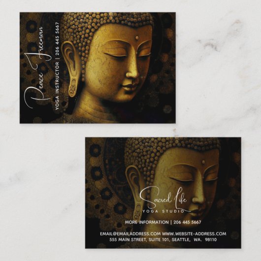 Boeddha, Spirituele Meditatie Visitekaartje (Voorkant / Achterkant)