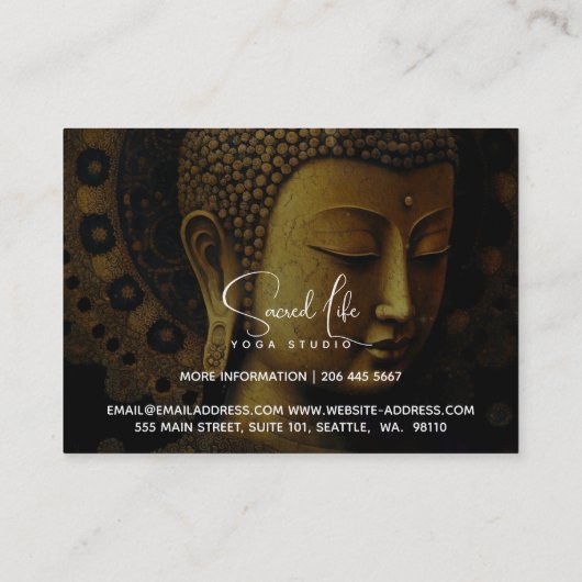 Boeddha, Spirituele Meditatie Visitekaartje (Achterkant)