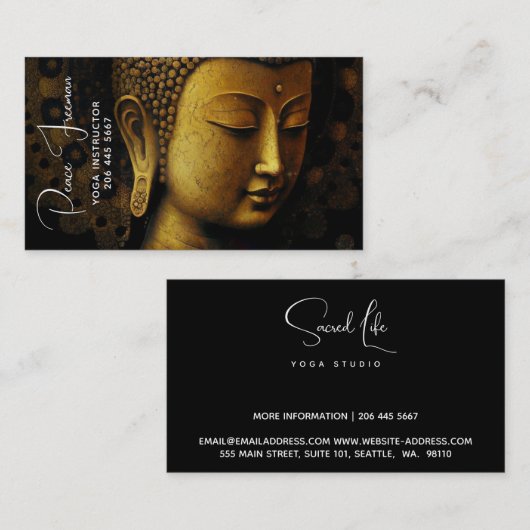 Boeddha, Spirituele Meditatie Visitekaartje (Voorkant / Achterkant)